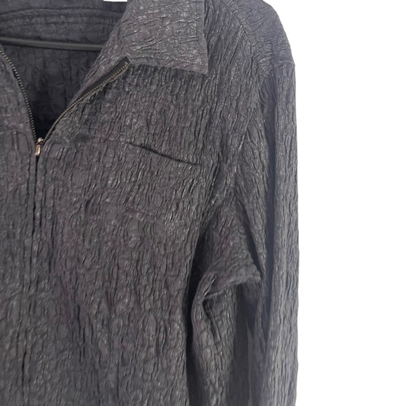 Chico's Women's Size 2 Medium Grey Metallic Textured Full Zip Jacket - Picture 4 of 9